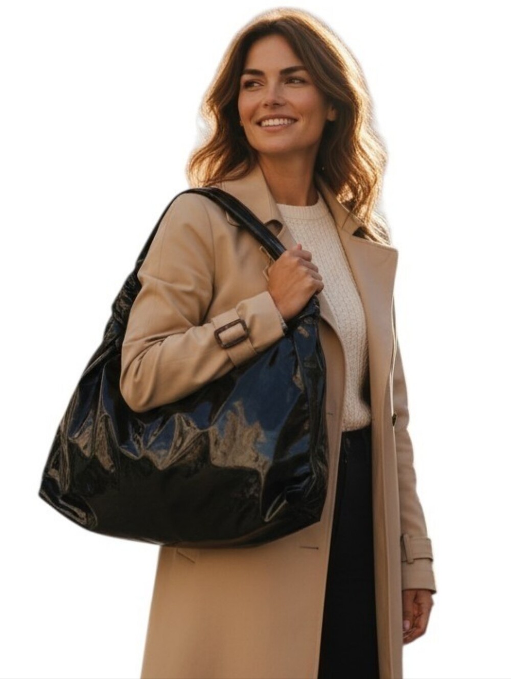 Zara Patent Finish Tote Shoulder Bag - Picture 8 of 8